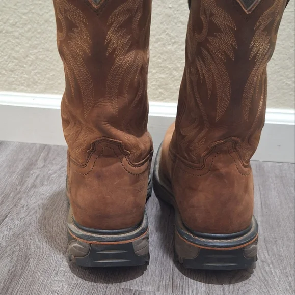 Men's Brown Steel Toe Boots - Picture 3 of 8